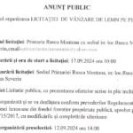 Anunt public privind organizarea licitatiei de vanzare de lemn pe picior